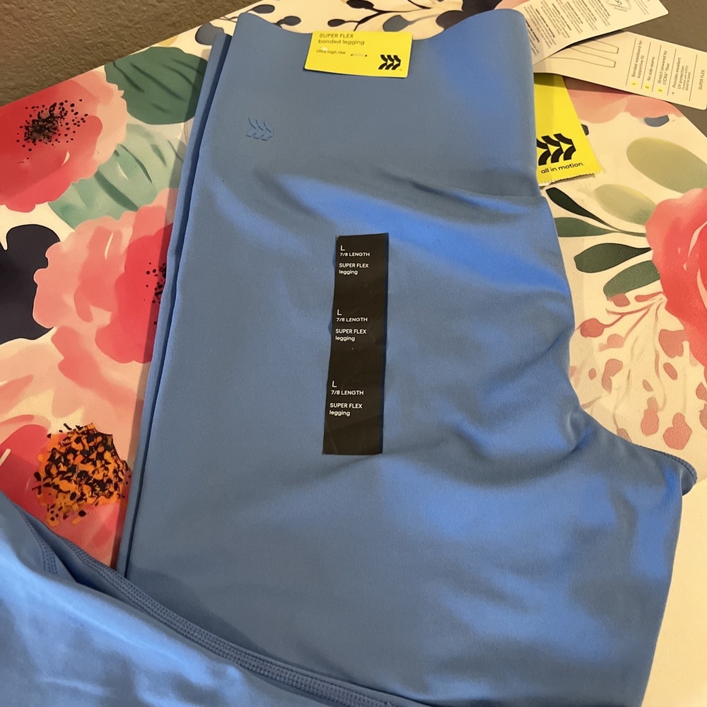 Leggings Super Flex Blue Bonded Ultra High Rise All In Motion Womens M NWT NEW